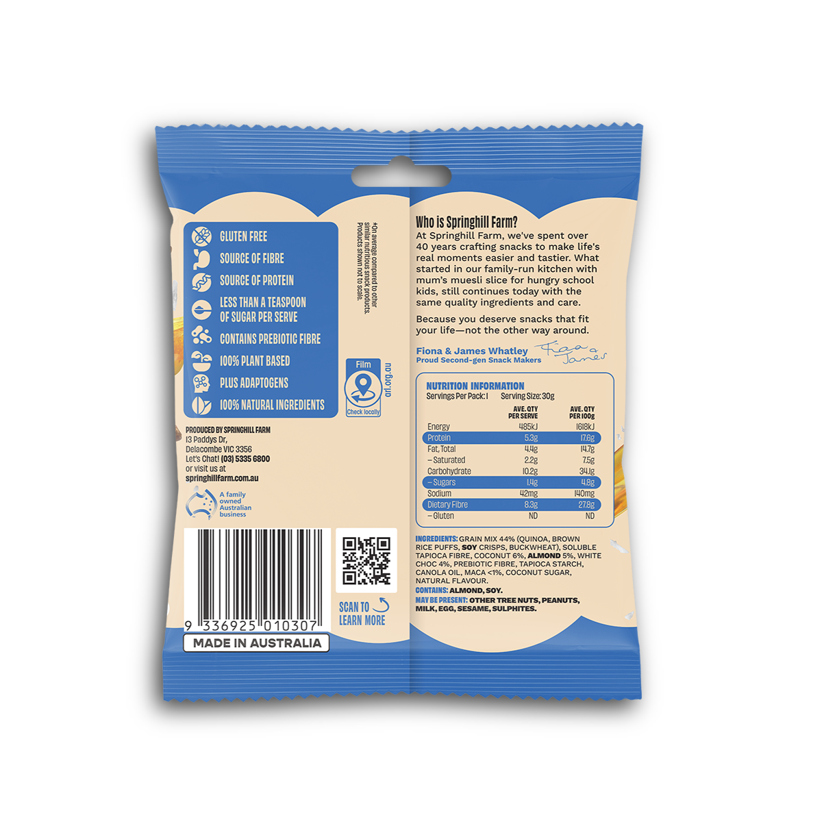 boodles Healthy Clusters - Coconut and Almond (30g x 10 Bags)