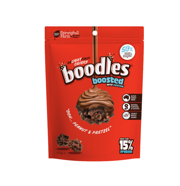 boodles boosted Peanut & Pretzel 90g Pouch Pack - Wholesale