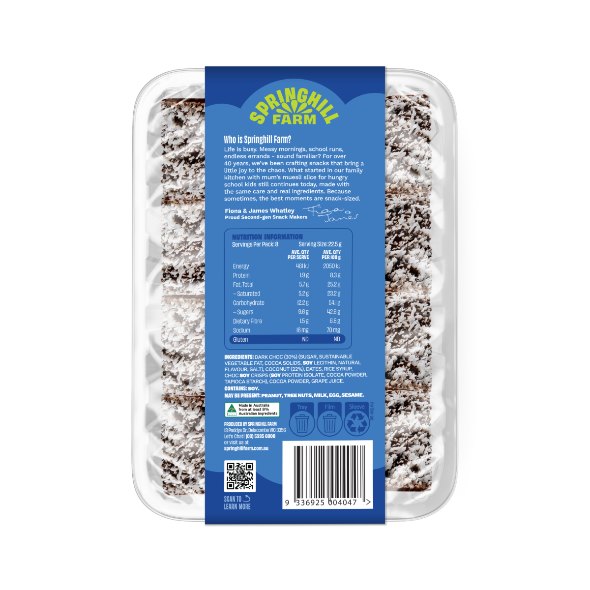 Choc Coconut Slice (Bakery Tray x 12)