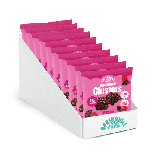 Ancient Grain Cluster - Dark Choc & Raspberry  (40g x 10)
