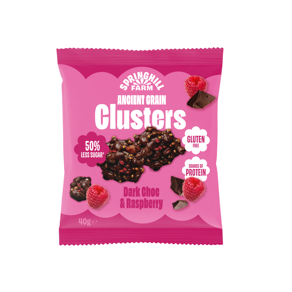 Ancient Grain Cluster - Dark Choc & Raspberry  (40g x 10)