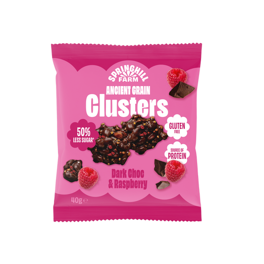 Ancient Grain Cluster - Dark Choc & Raspberry  (40g x 10)