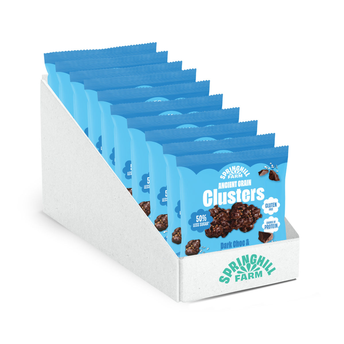 Ancient Grain Clusters - Dark Choc & Himalayan Salt  (40g x 10)