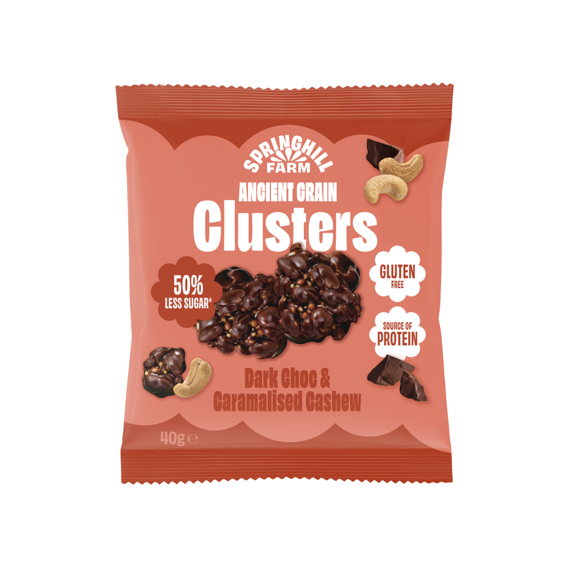 Ancient Grain Cluster - Dark Choc & Caramelised Cashew (40g x 10)