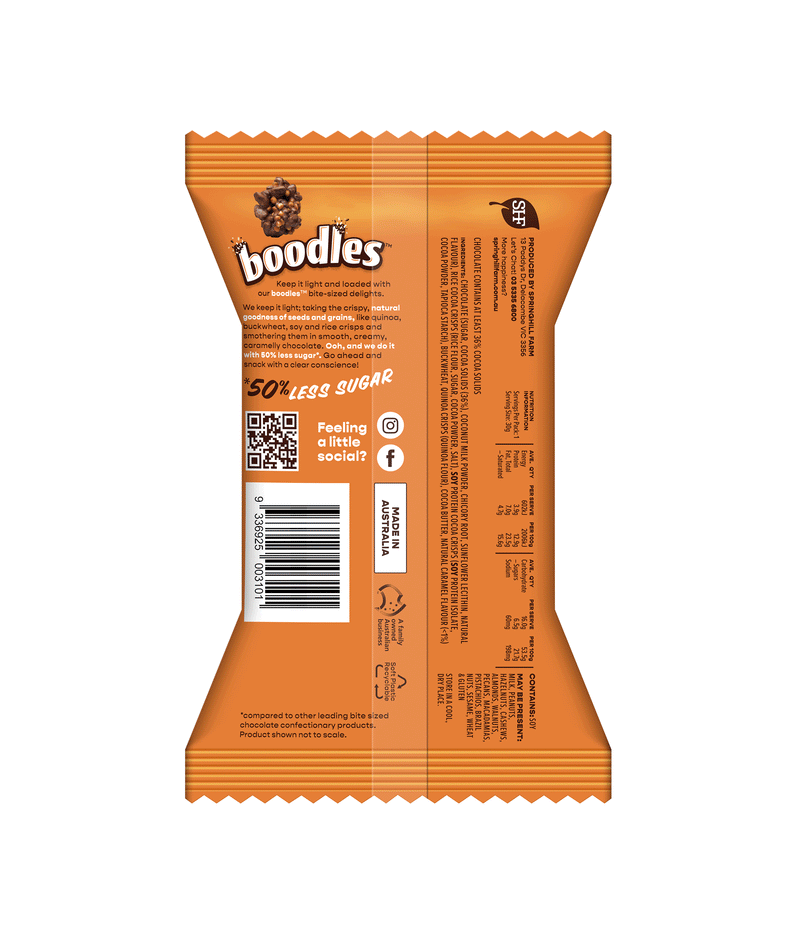 boodles Chocolate and Caramel 30g On The Go - Wholesale