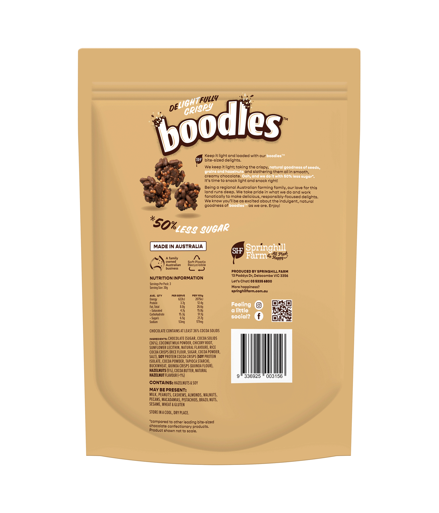 boodles Chocolate and Hazelnut (90g x 10 Pouch Packs)